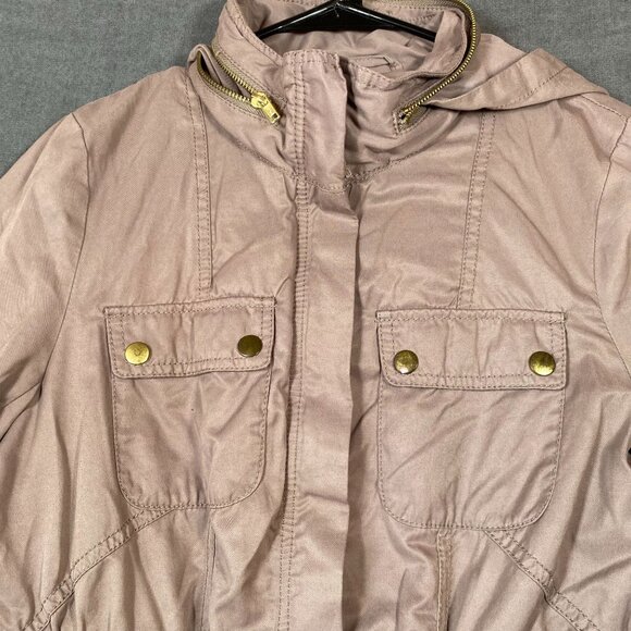 H&M Womens Taupe Belted Jacket With Gold Accent Buttons Size 8 Medium - Picture 7 of 13